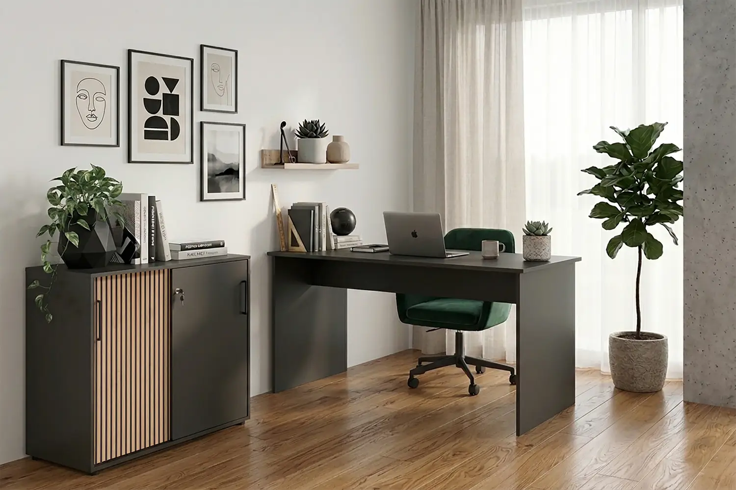 Büro Hank Büro mit schwarzen Büromöbeln